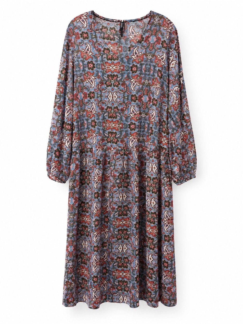 Lanidor Collection Boho Paisley Bell Sleeve Midi Dress XL‎ 100% Viscose - Picture 2 of 7